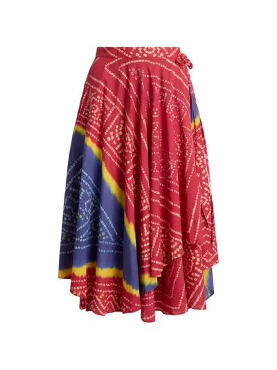 Polo Ralph Lauren Printed Side-tie Midi Skirt In Multi