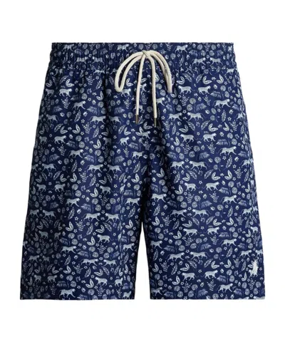 Polo Ralph Lauren Printed Swim Shorts In Blue