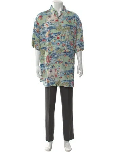 Pre-owned Polo Ralph Lauren Printed Three-quarter Sleeve Shirt W/ Tags In Multi