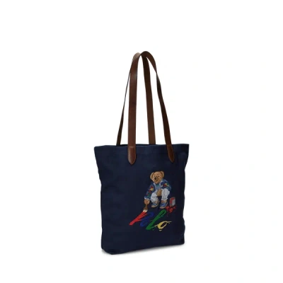 Polo Ralph Lauren Printed Tote Bag In Blue