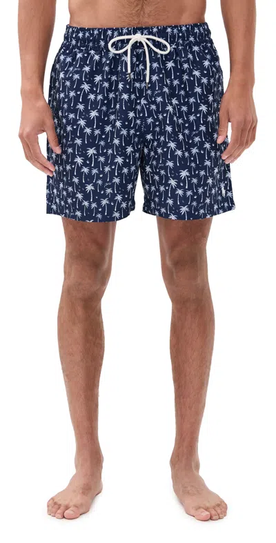 Polo Ralph Lauren Printed Traveler Swim Trunks 5.5 Blue Polo Palms