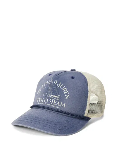 Polo Ralph Lauren Printed Trucker Cap In Blue