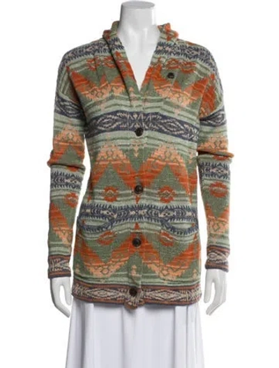 Pre-owned Polo Ralph Lauren Printed V-neck Sweater In Multi