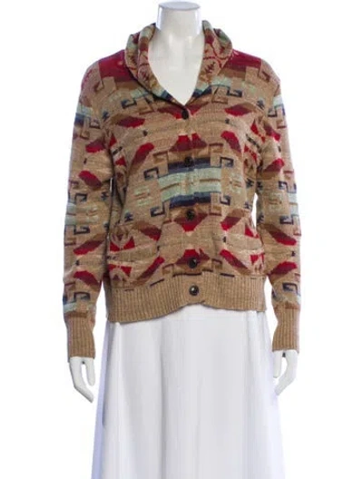 Pre-owned Polo Ralph Lauren Printed V-neck Sweater In Multi