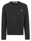 Polo Ralph Lauren Relaxed-fit Long-sleeve Top With Embroidered Logo In Black