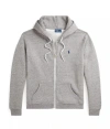 Polo Ralph Lauren Hooded Cotton Sweatshirt Front Pockets In Gray