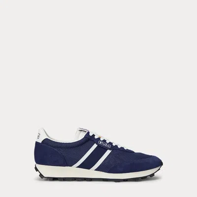 Polo Ralph Lauren Prl Trail 100 Suede & Mesh Sneaker In Classic Navy/deckwash