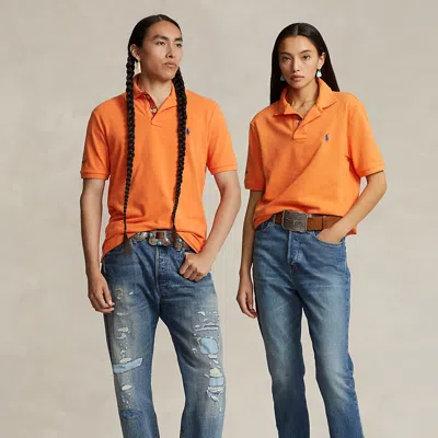 Polo Ralph Lauren Prl X Naiomi Glasses Mesh Polo Shirt In Orange