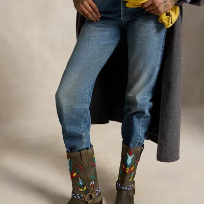 Polo Ralph Lauren Prl X Tópa Leather Medicine Boot In Charcoal/multi