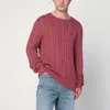 Polo Ralph Lauren Prune Juice Coloured Cotton Cable-knit Jumper In Pink