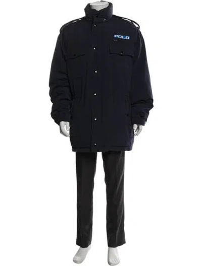 Pre-owned Polo Ralph Lauren Puffer Coat In Blue