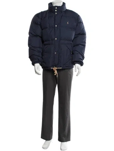 Pre-owned Polo Ralph Lauren Puffer Coat In Blue