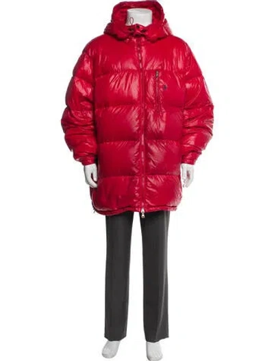 Pre-owned Polo Ralph Lauren Puffer Coat In Red