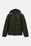Polo Ralph Lauren Logo Embroidered Hooded Down Jacket In Green