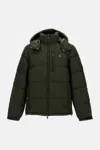 Polo Ralph Lauren Logo Embroidered Hooded Down Jacket In Green
