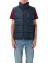 Polo Ralph Lauren Quilted High Collar Puffer Vest With Side Zip Pockets In Blue