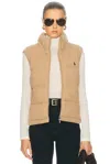 Polo Ralph Lauren Cable-knit Wool-cashmere Quilted Vest In Brown