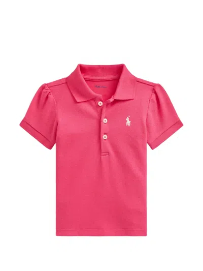 Polo Ralph Lauren Babies' Puff-sleeve Polo Shirt In Pink