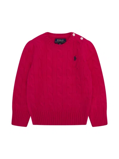 Polo Ralph Lauren Mini Roll Neck Pullover For Girls In Pink