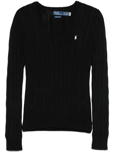 Polo Ralph Lauren Pony Embroidered Crewneck Jumper In Black