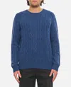 Polo Ralph Lauren Cotton Jumper With Cable Knit Design In Blue