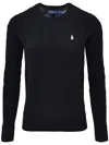 Polo Ralph Lauren Classic Cable Knit Sweater With Round Neckline In Black