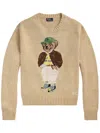 Polo Ralph Lauren Beige Cotton Polo Bear Jumper In Brown