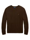 Polo Ralph Lauren Brown Cable-knit Sweater With Contrast Logo Embroidery In Brown