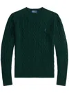 Polo Ralph Lauren Wool And Cashmere Cable Knit Crew Neck Sweater In Green
