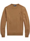 Polo Ralph Lauren Tailored Brown Sweater With Ribbed Cuffs And Sophisticated Logo In Multi