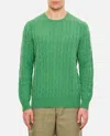 Polo Ralph Lauren Ralph Lauren Green Braided Cotton Sweater In Green