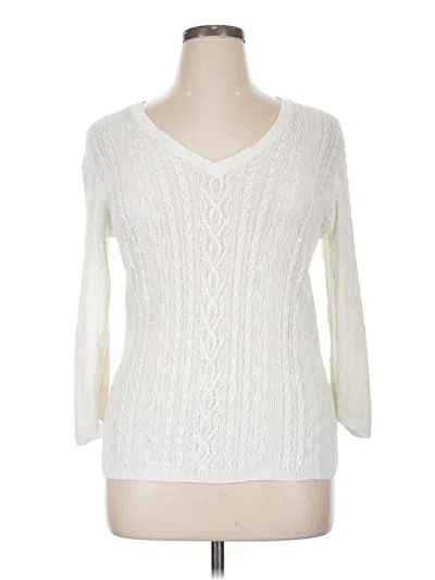 Pre-owned Polo Ralph Lauren Pullover Sweater In White