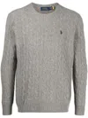 Polo Ralph Lauren Wool An Cashmere Cable Knit Sweater In Gray