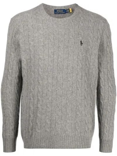 Polo Ralph Lauren Pullover With Braids In Gray