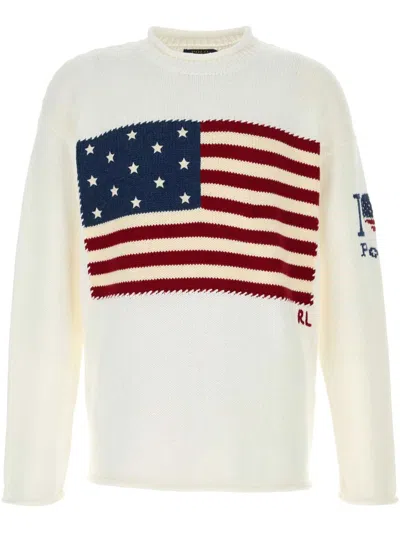 Polo Ralph Lauren I Heart Polo Shirt With Flag In Neutral
