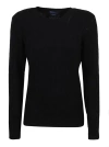 Polo Ralph Lauren Black Wool-cashmere Blend Cable Knit Sweater In Black