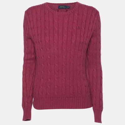 Pre-owned Polo Ralph Lauren Purple Cotton Knit Full Sleeve Sweater S