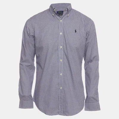Pre-owned Polo Ralph Lauren Purple Logo Embroidered Checked Cotton Shirt S