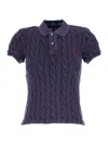 Polo Ralph Lauren Purple Polo Pony Short Sleeve Shirt In Cotton Woman In Blu