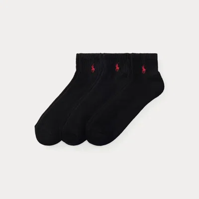 Polo Ralph Lauren Quarter Sock 3-pack In Black