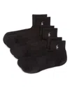 Polo Ralph Lauren Quarter Sport Socks, Pack Of 3 In Black