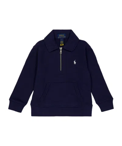 Polo Ralph Lauren Kids' Quarter-zip Fleece Jacket In Blue