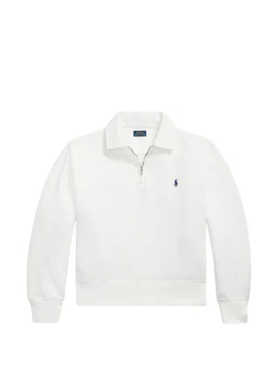 Polo Ralph Lauren Quarter-zip Pony-motif Sweatshirt In White