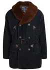 Polo Ralph Lauren Quilted Belted Corduroy Coat In Black