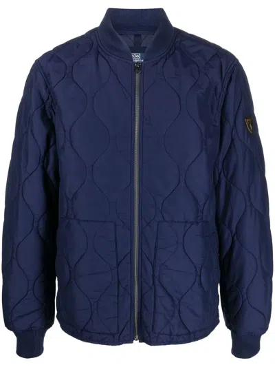 Polo Ralph Lauren Cotton-blend Quilted Bomber Jacket In Navy