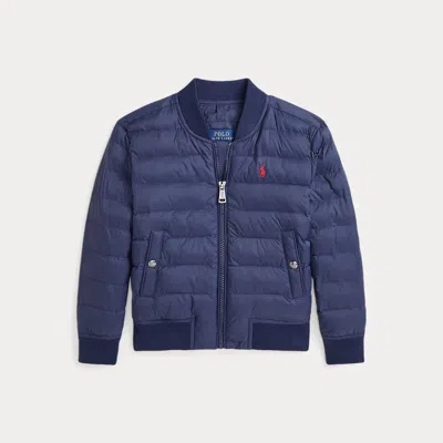Polo Ralph Lauren Kids' Quilted Bomber Jacket In Newport Navy
