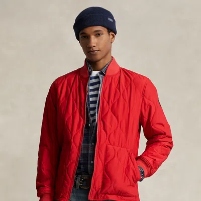 Polo Ralph Lauren Quilted Bomber Jacket In Red