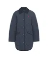 Polo Ralph Lauren Quilted Coat With Corduroy Collar In Multi