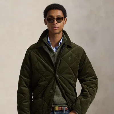 Polo Ralph Lauren Quilted Corduroy Barn Coat In Company Olive