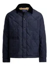 Polo Ralph Lauren Quilted Corduroy-collar Jacket In Blue